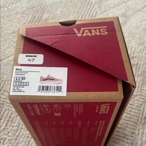 Women’s Vans Ward Glossy Coral Blush Shoes - Picture 7 of 7